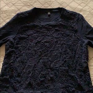 Navy blue lacy top